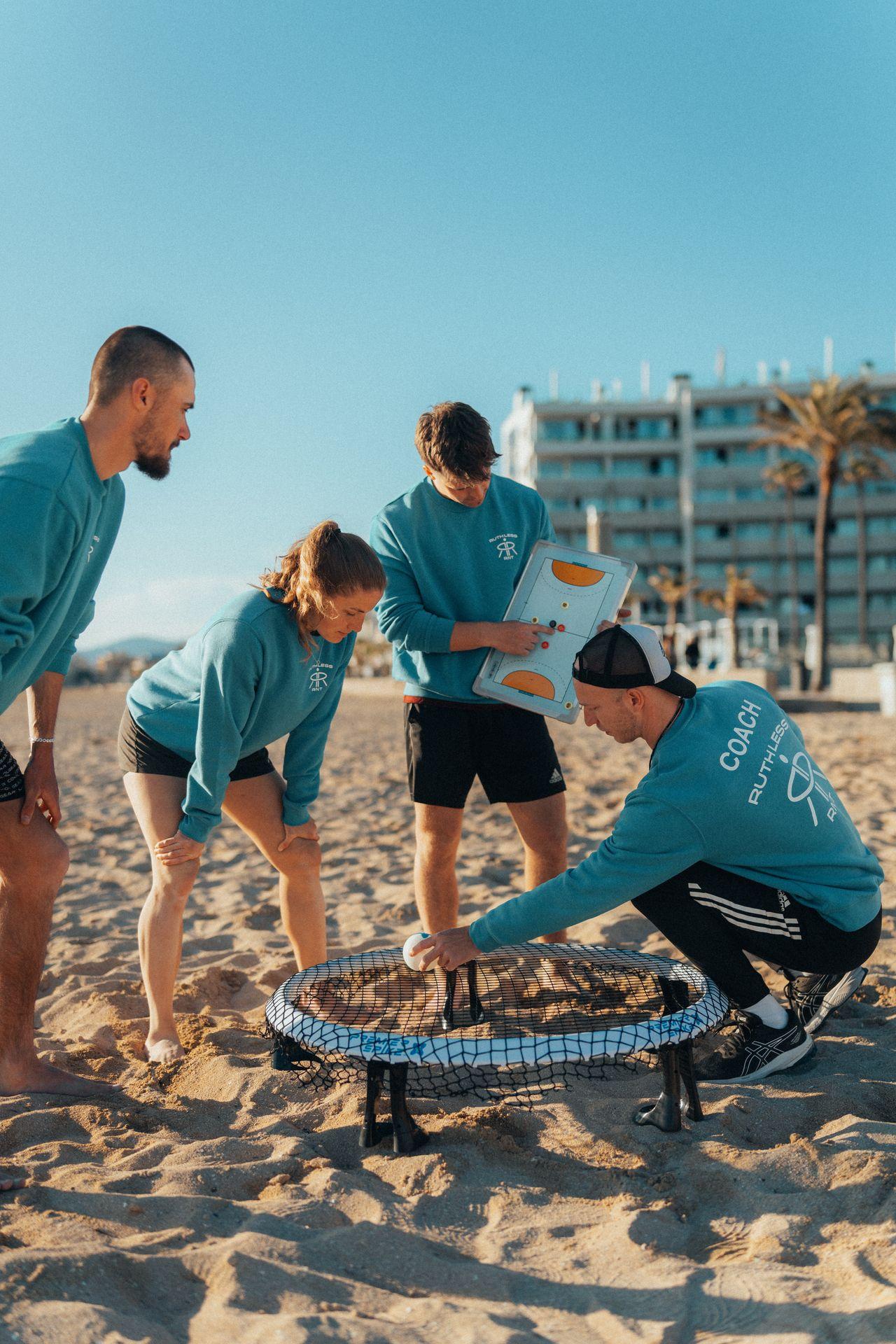 roundnet coaches talking about tactics